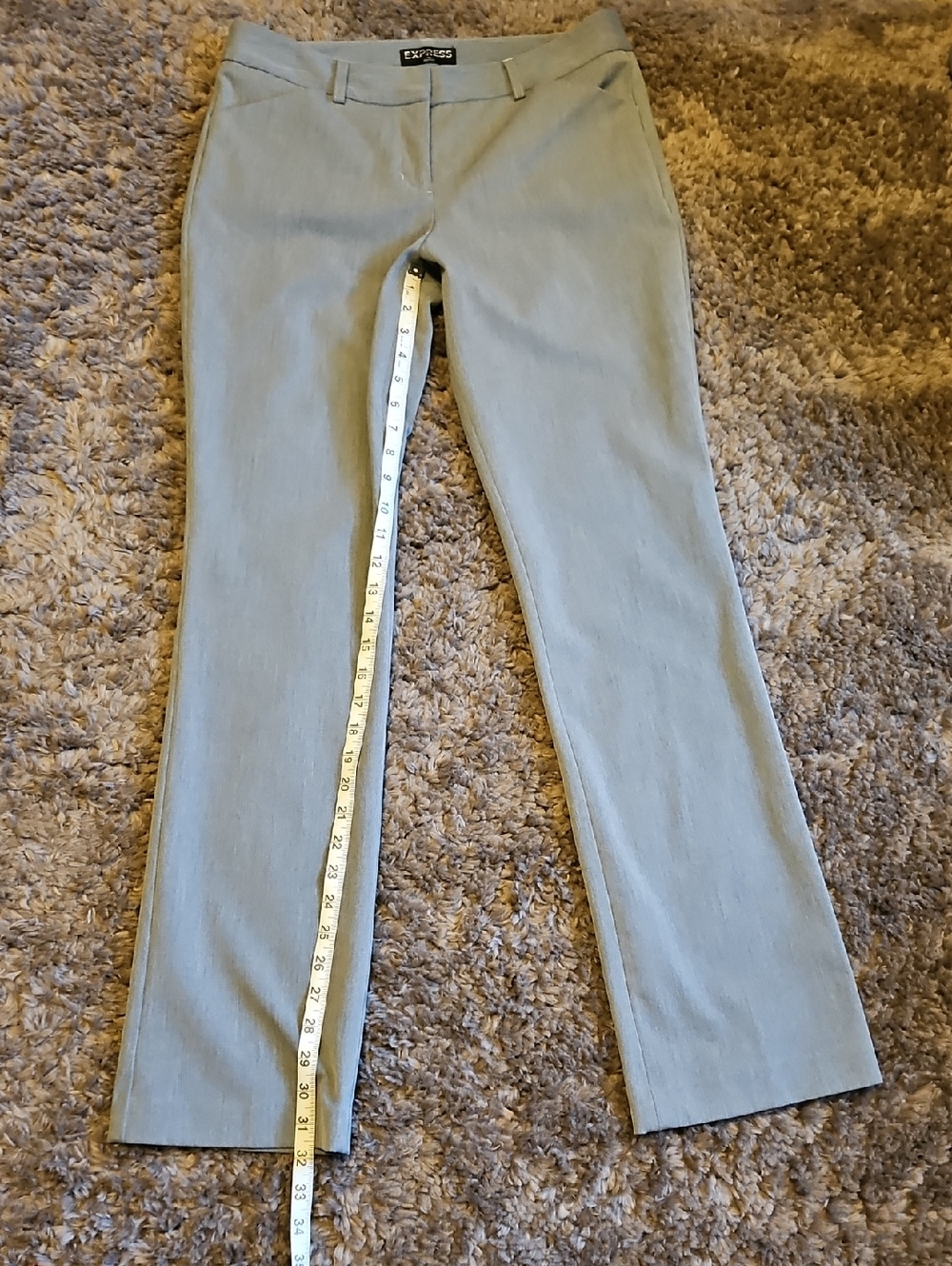 Express Women's Light Gray Straight Dress Pants 4R
